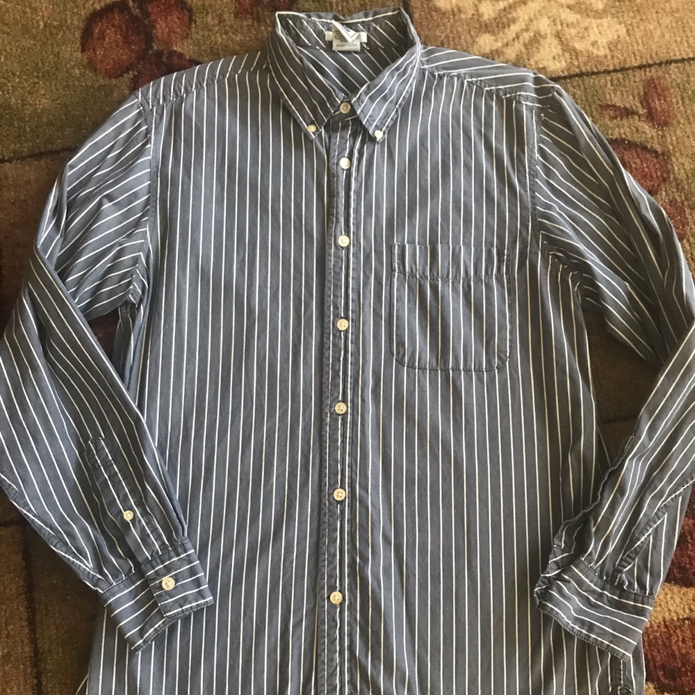Nautical Blue White Stripe Shirt Men’s
